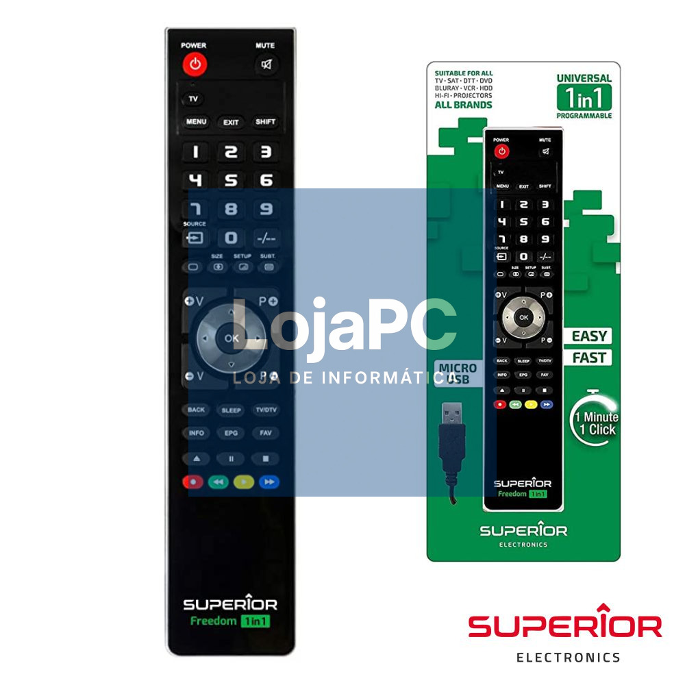 Comando TV Programável FREEDOM C/ USB