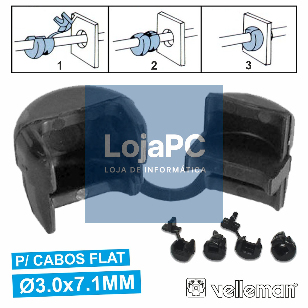 PASSA CABOS FLAT C/ Ø3x7.1MM 2.5MM VELLEMAN