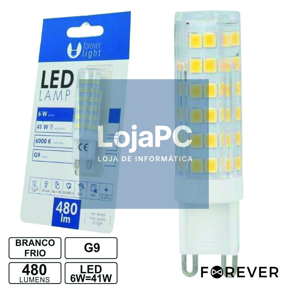 LÂMPADA G9 6W=41W 230V BRANCO FRIO 480LM