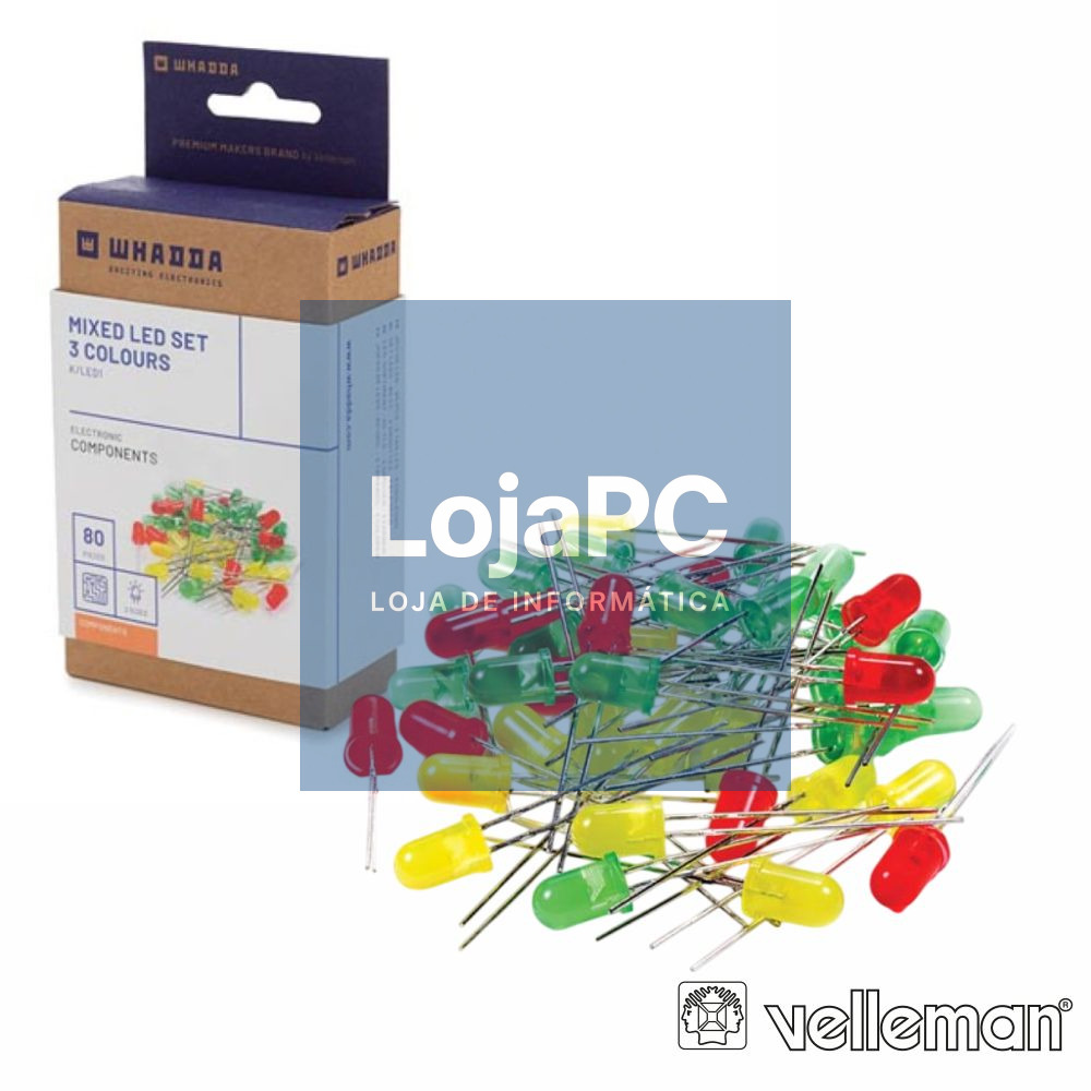 CONJUNTO DE 80 LEDS 3MM-5MM CORES SORTIDAS