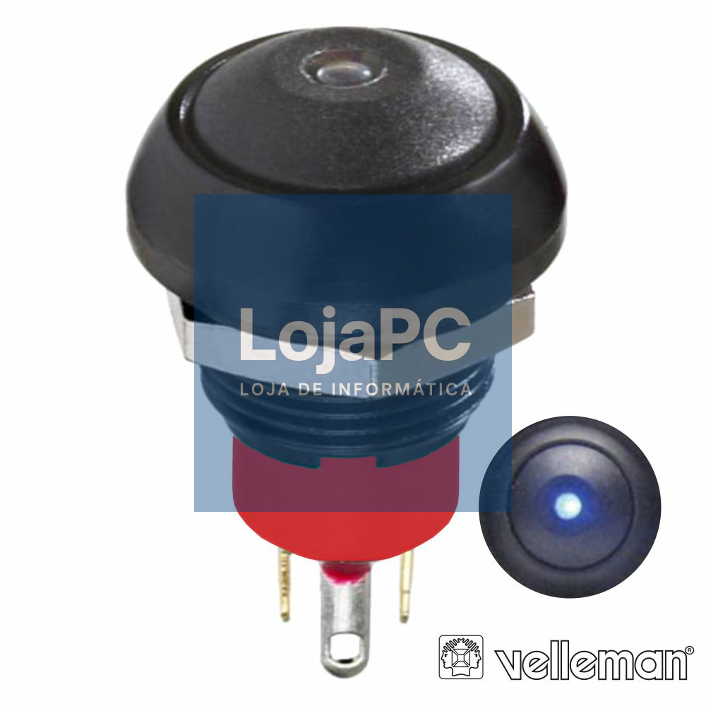 Interruptor Pressão Miniatura 1 LED 1p Spst (On)-Off Preto
