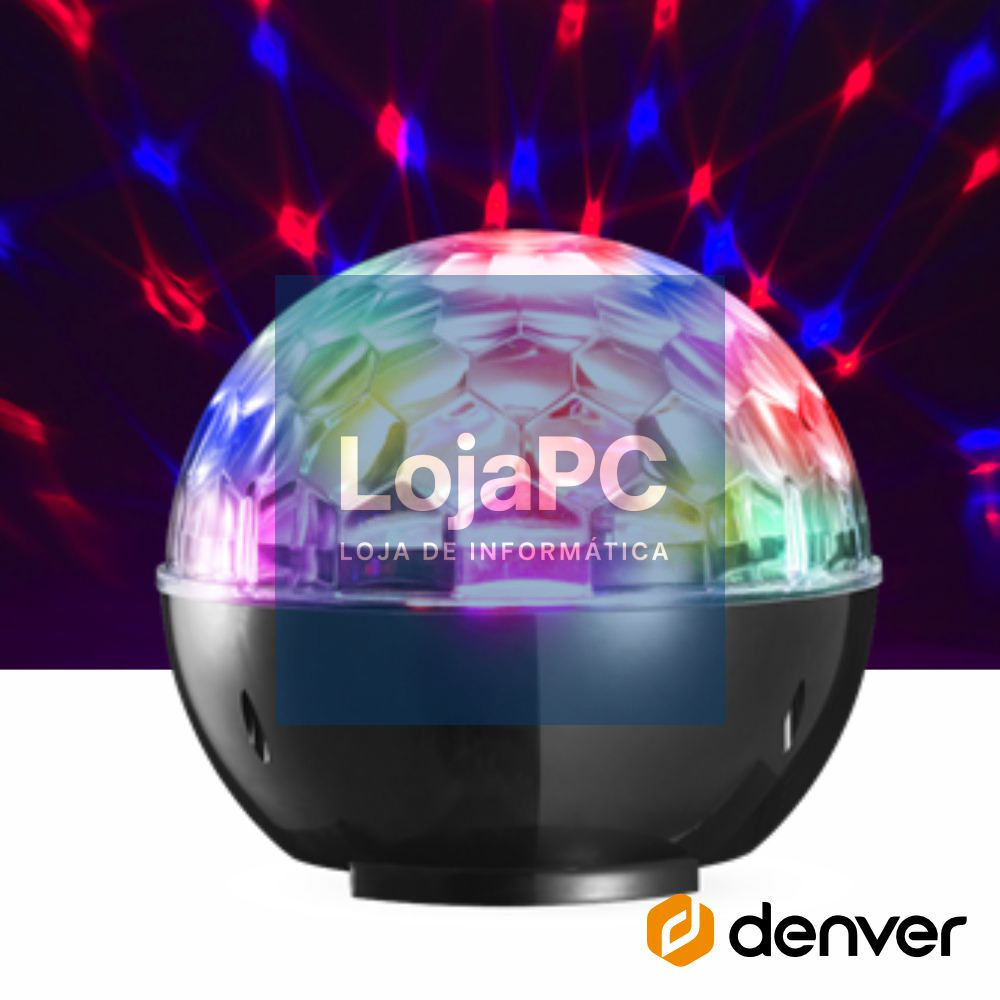 Projetor Luz RGB C/ Coluna 60W USB/BT/BAT DENVER