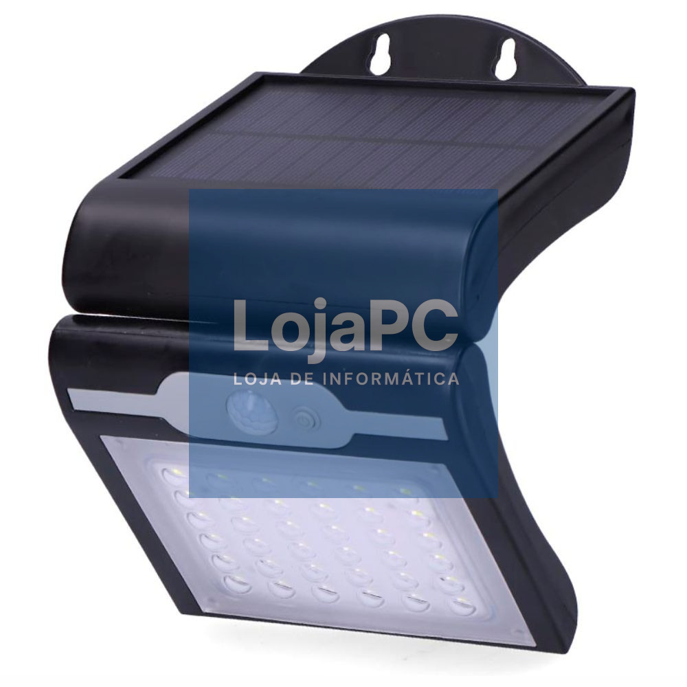 Aplique Exterior Solar C/ Sensor 2W 6400K 220lm Preto