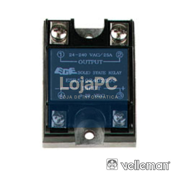 RELÉ 3-32VDC INTERRUPTOR UNIPOLAR 25A/240V SÓLIDO