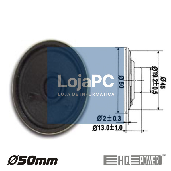 ALTIFALANTE MINIATURA 0.5W 8 OHM 50MM HQ POWER