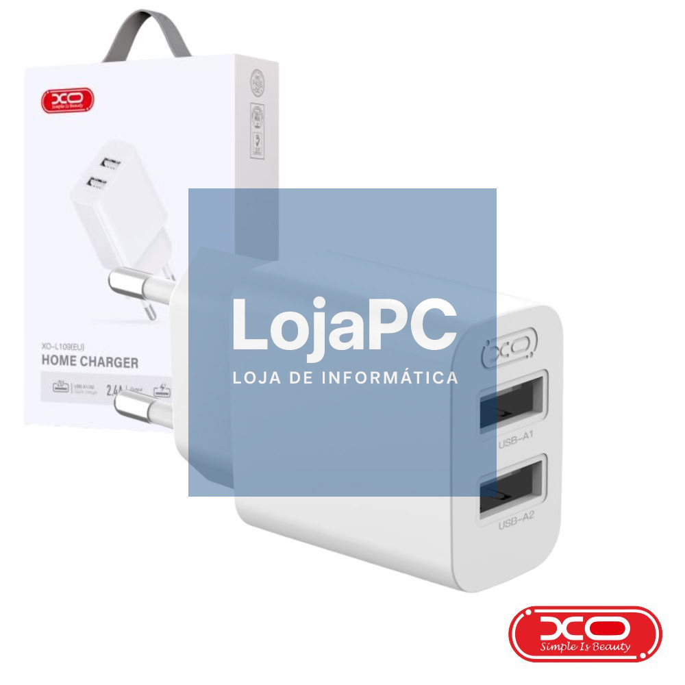 Alimentador 2x USB-A 2.4A Branco XO