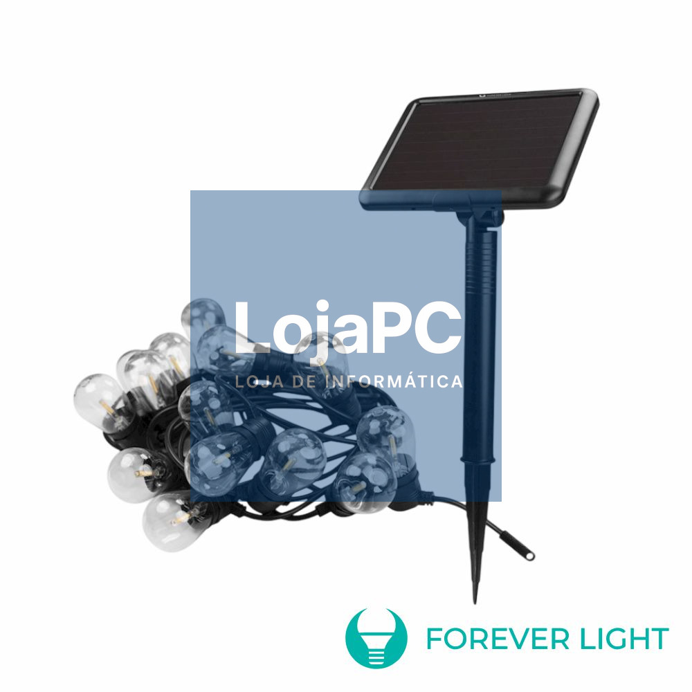Corrente de Iluminação 7.5m C/ 10 Lâmpadas E Painel Solar
