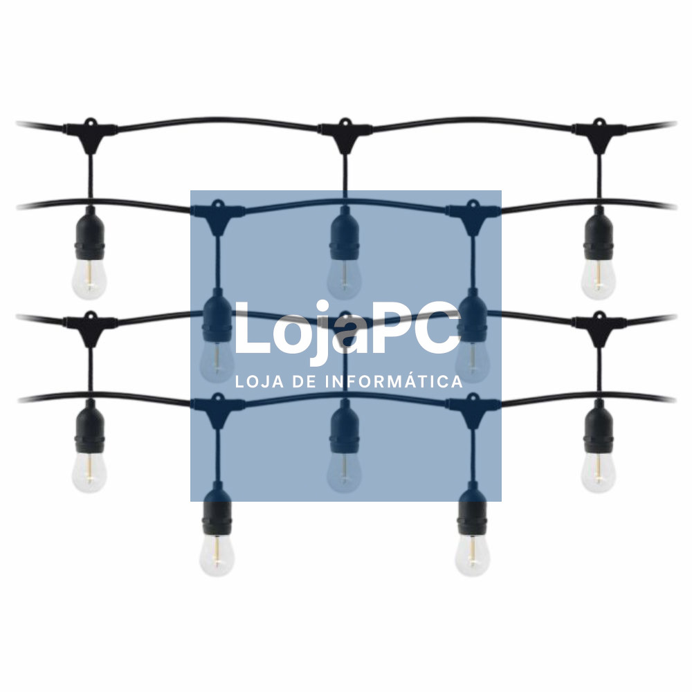Corrente De Iluminação 20m C/ Lâmpadas E27 3000K IP44