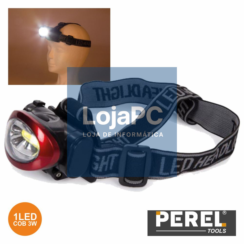LANTERNA DE CABEÇA 1 LED COB 3W PEREL