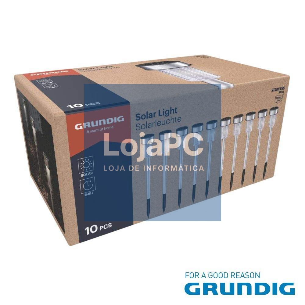 Expositor 10 Candeeiros LED Solar P/ Iluminação de Jardim