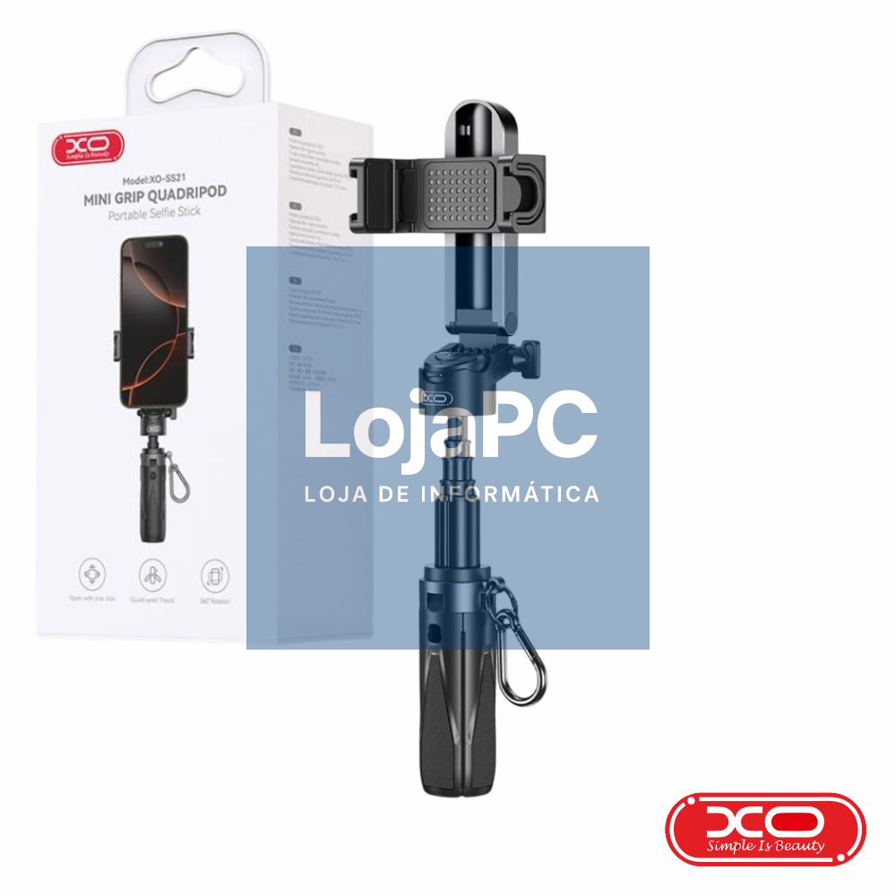 Vara Telescópica Monopod 4em1 Para Selfies Com Função Tripé