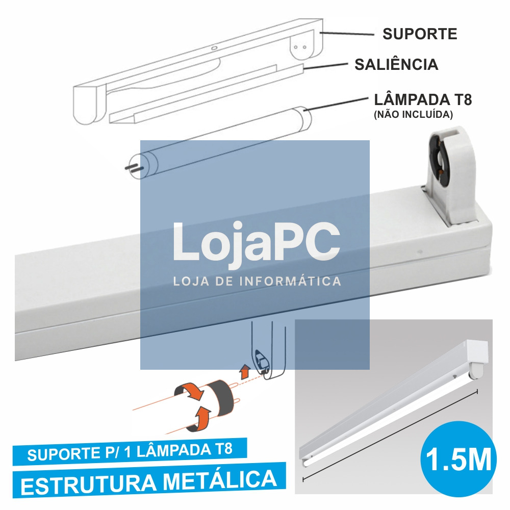 ARMADURA 1.5M P/ LÂMPADA TUBULAR T8