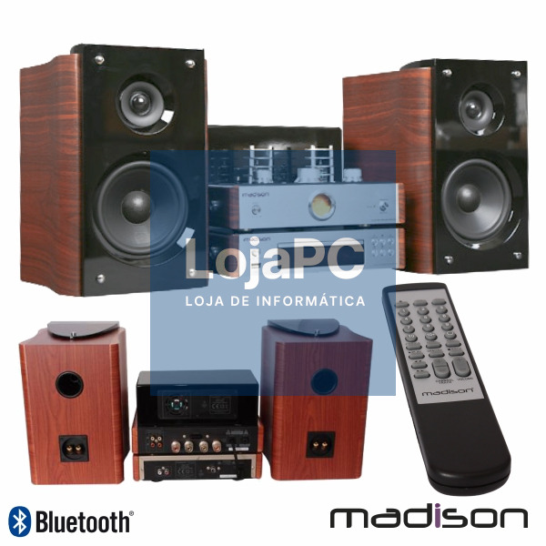 SISTEMA ÁUDIO A VÁLVULAS 2X80W VINTAGE CD/USB/BT/FM MADISON