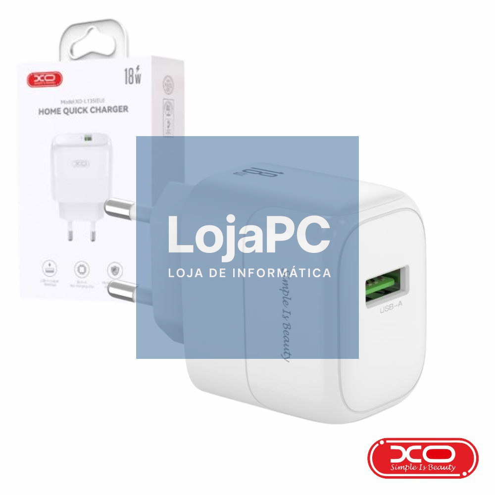 Alimentador USB-A QC 18W Branco XO
