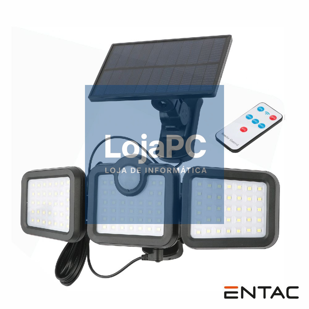 Candeeiro Exterior 15W C/ Sensor PIR Painel Solar Amovível