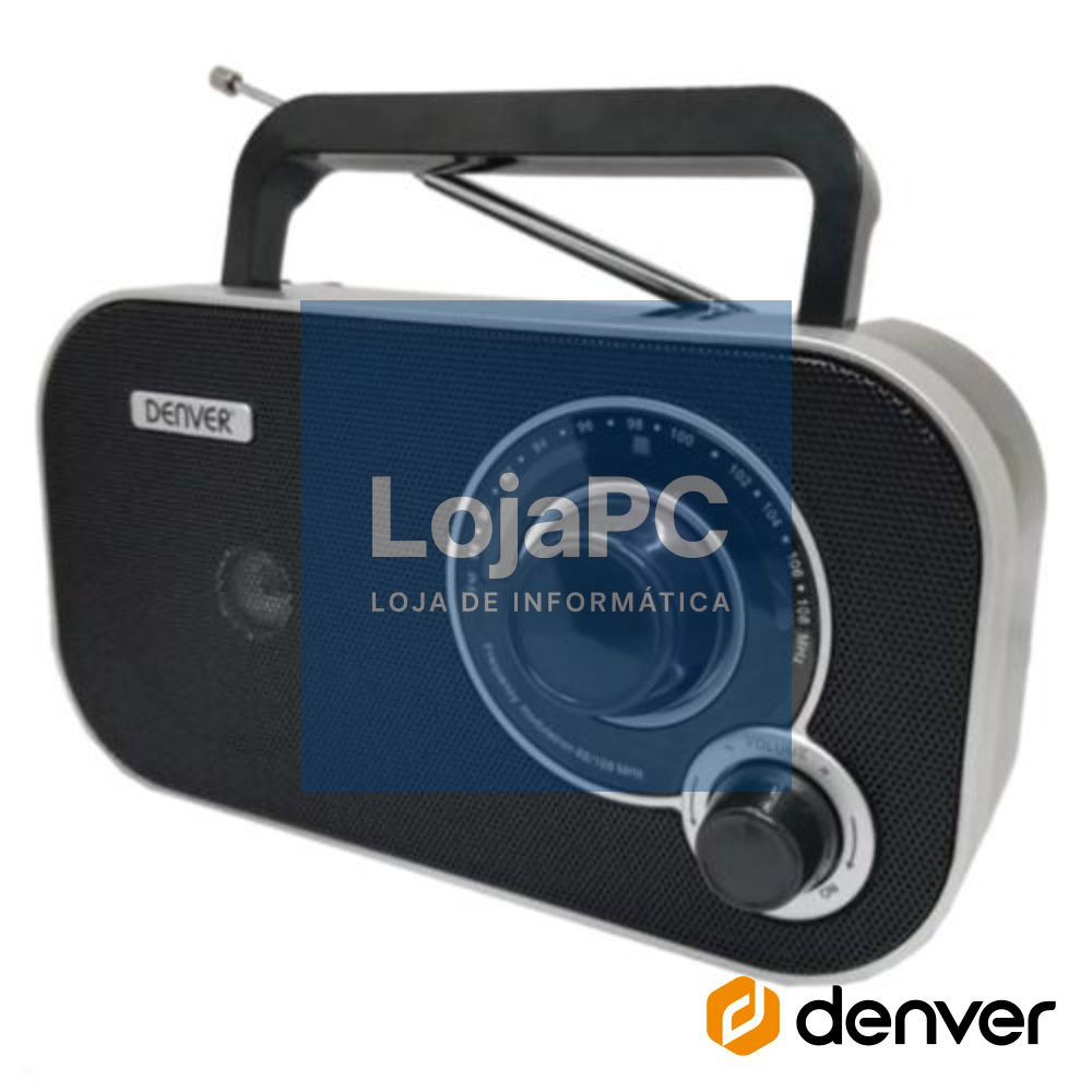 Rádio FM Portátil Preto DENVER