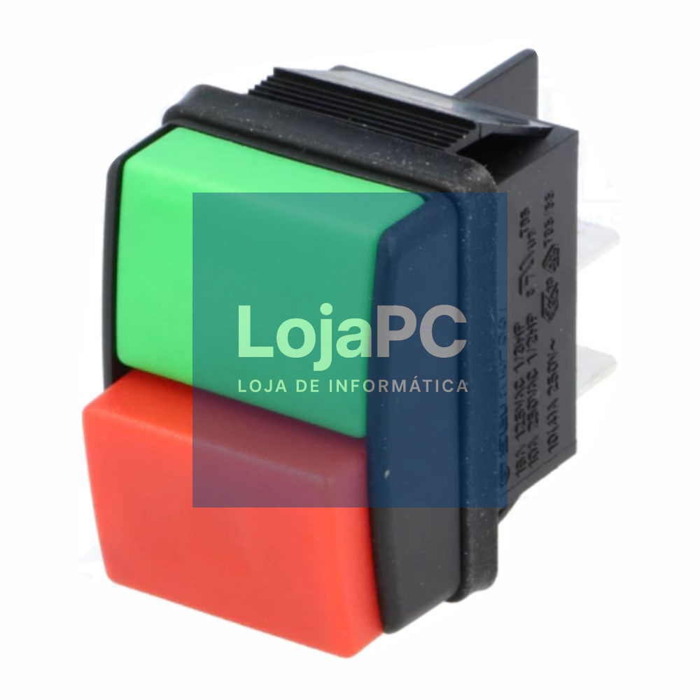Interruptor de Pressão Duplo 10A-250VAC DPST OFF-ON SCI