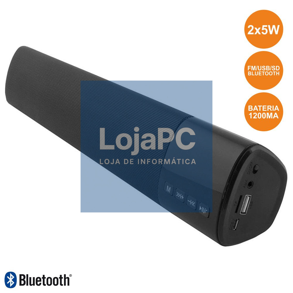 BARRA SOM S/FIOS USB/BT/FM/SD BATERIA 2X5W