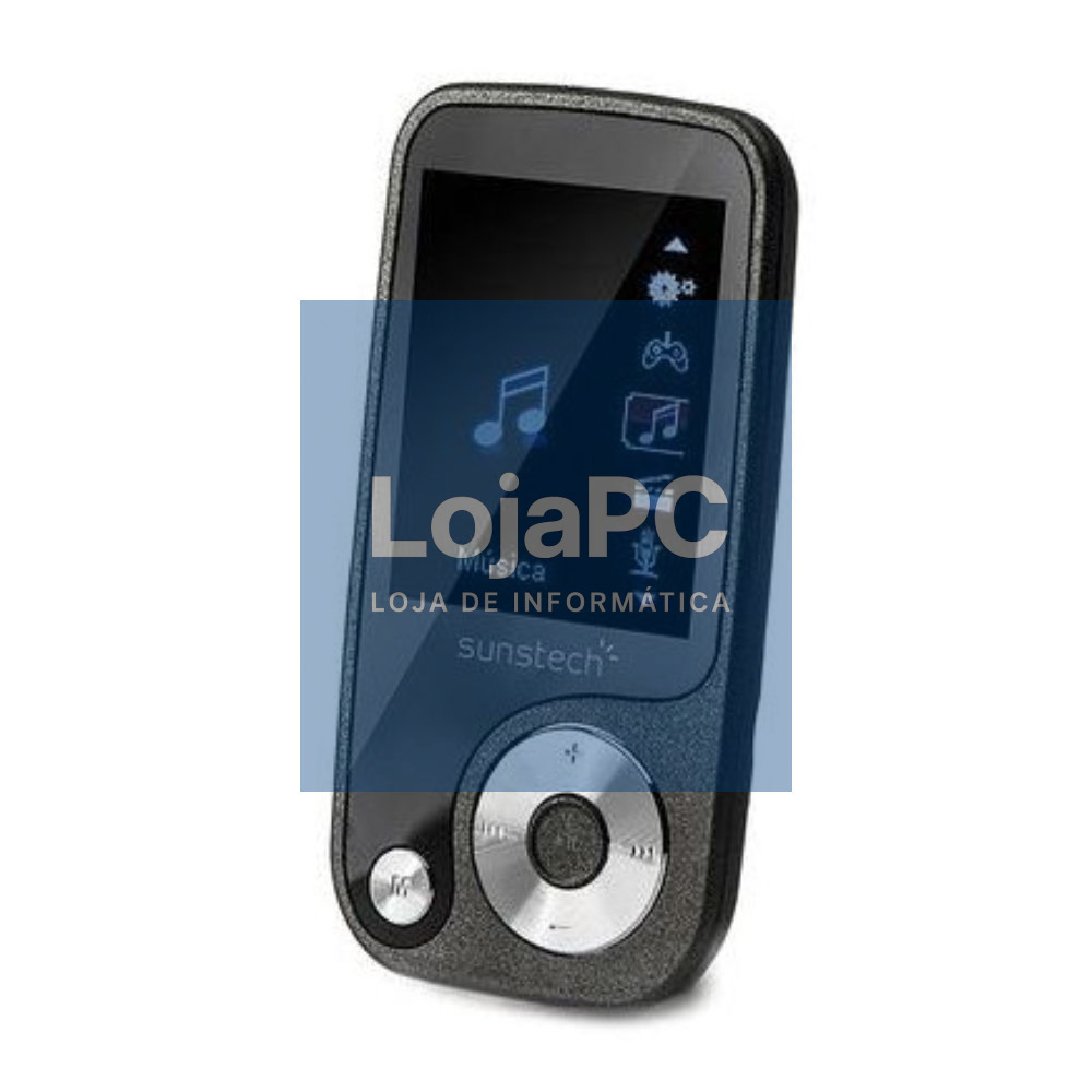 Leitor MP4 FM 4GB Preto Sunstech