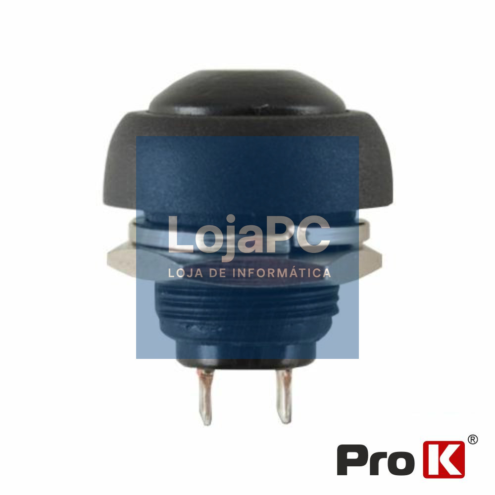 INTERRUPTOR PRESSÃO REDONDO 0.5A-250VAC PRETO 12MM IP65
