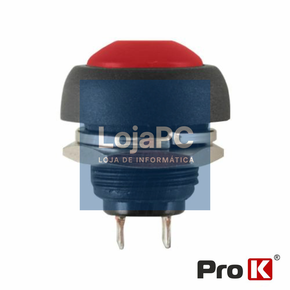 INTERRUPTOR PRESSÃO REDONDO 0.5A-250VAC VERMELHO 12MM IP65