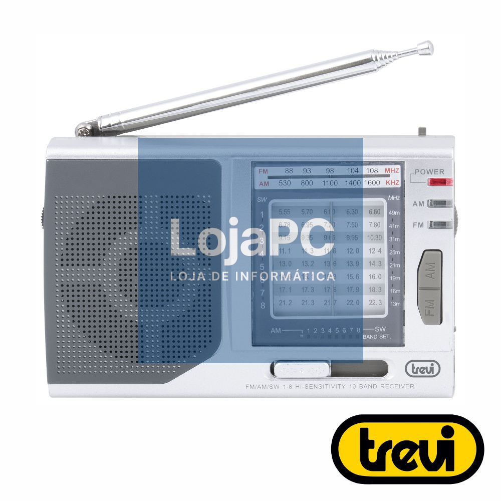 Rádio Portátil AM/FM Clássico Cinzento TREVI