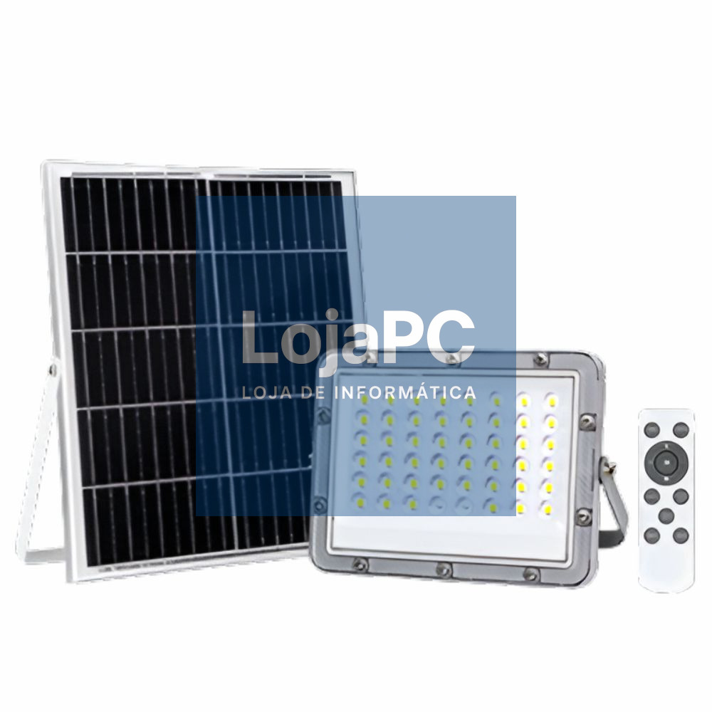 Foco LED C/ Painel Solar 60W 4000K 1200lm Cinzento
