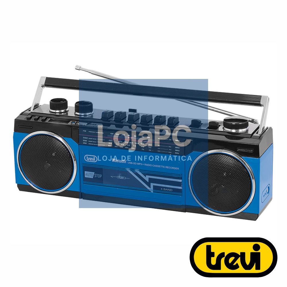 Rádio MP3 C/ MW/FM/SW1-2 Bluetooth Azul TREVI