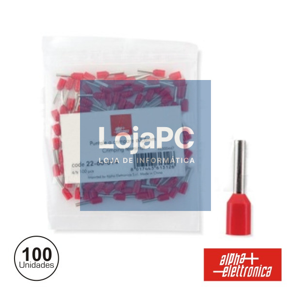 TERMINAL PONTEIRA ISOLADO 3.6MM 100X VERMELHO