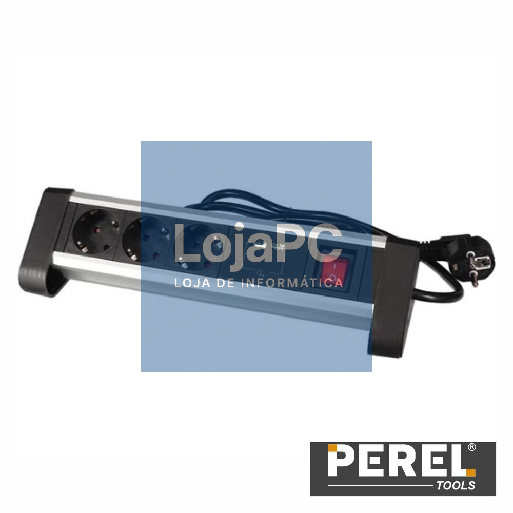 Extensão Elétrica 3x Schuko 2x USB-A 1.4m PEREL