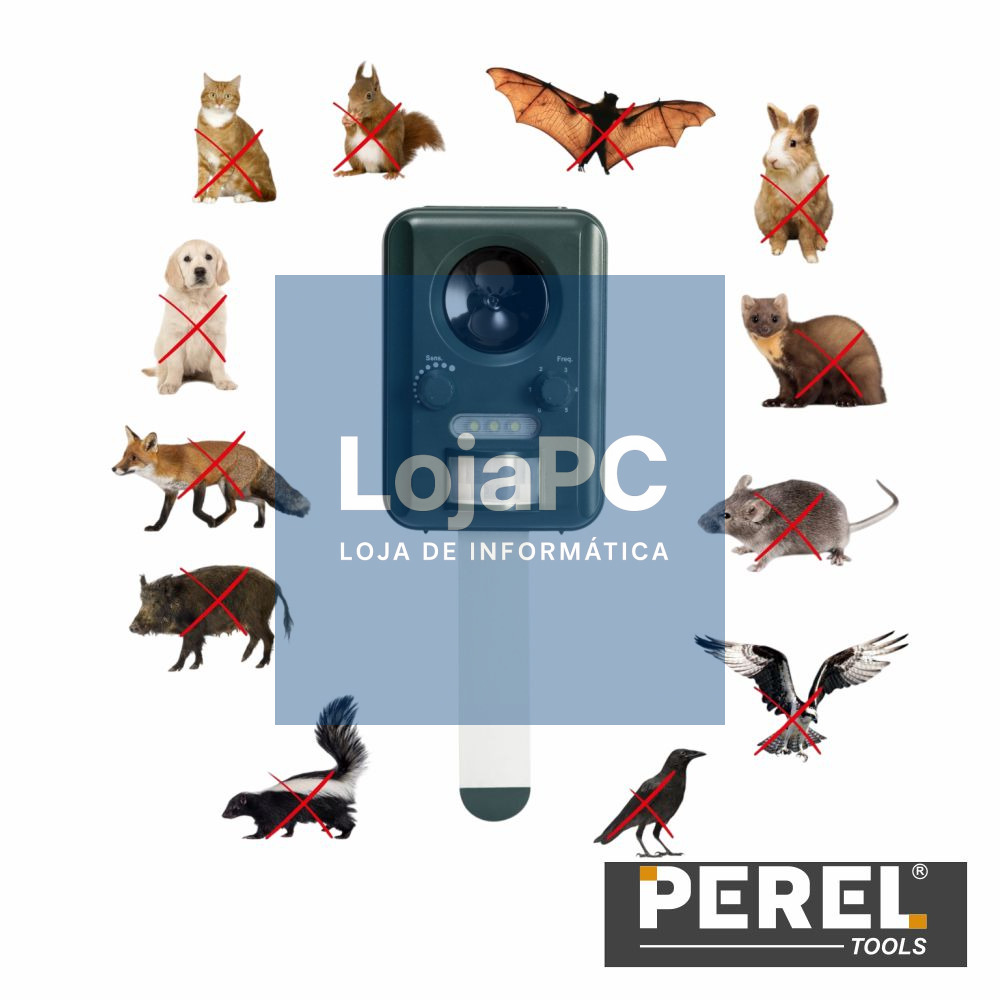 Repelente Animais 65m2 P/ Ultra-Sons A Energia Solar PEREL