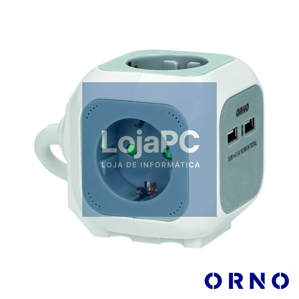 Tomada Elétrica C/ 4 Saídas E 2 USB-A 1.4m ORNO
