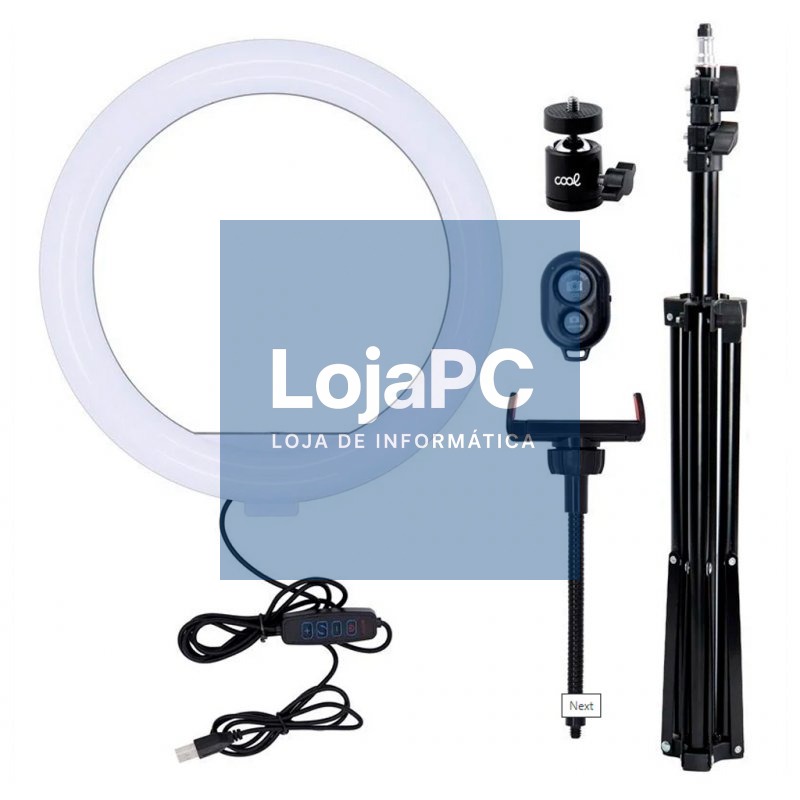 Tripod Support (180 cm) LED Light Ring COOL + Bluetooth Remote — imagem 2