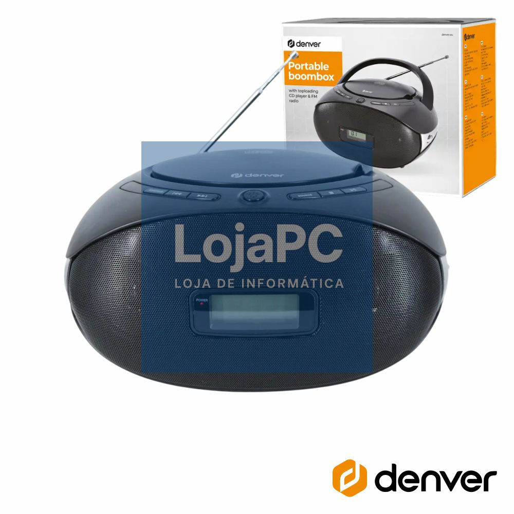 Rádio Portátil FM/CD/AUX Colunas 2x1W DENVER