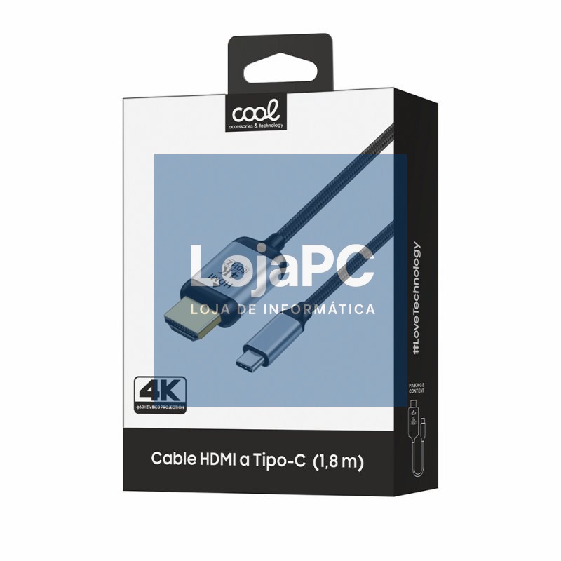 Universal Audio-Video HDMI to Type-C Cable (1.8m) Ultra 4K COOL — imagem 2