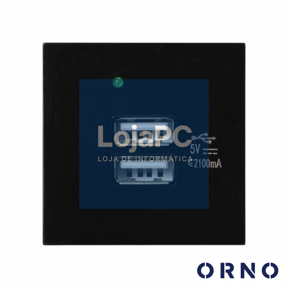 Módulo 2x USB-A P/ Encastrar OR-GM-9010/B ORNO