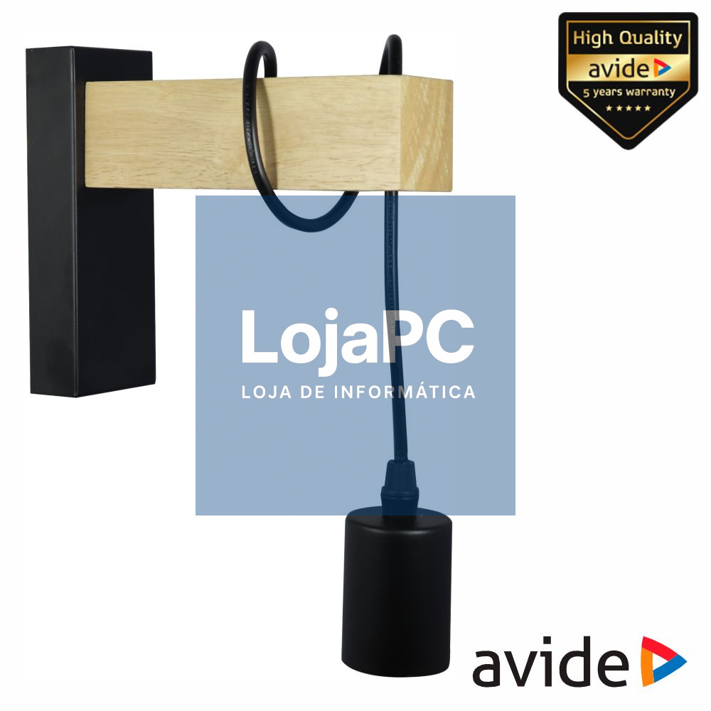 Candeeiro LED Parede IP20 Castanho/Preto AVIDE