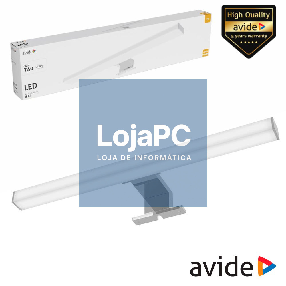 Candeeiro LED 7W 740lm 500mm 4000K IP44 Cromado AVIDE