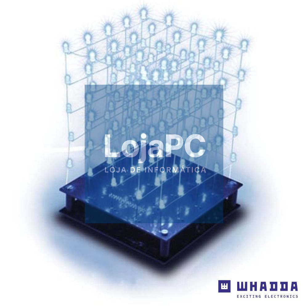 Kit de Montagem Cubo LED Azul 3D WHADDA