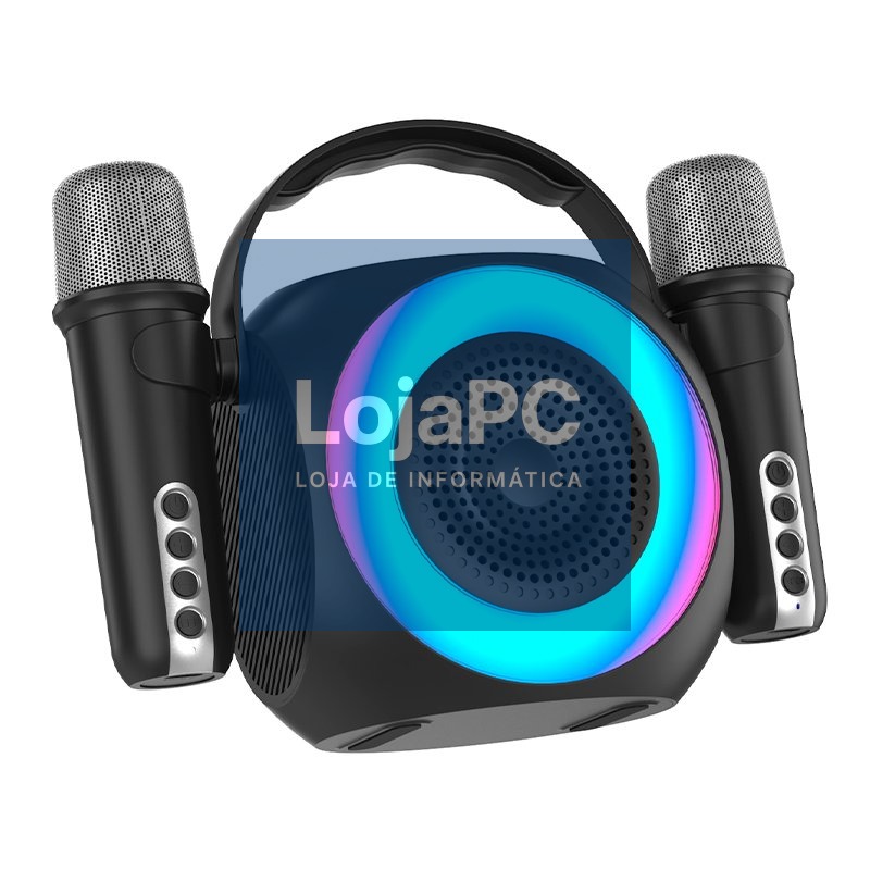 Universal Bluetooth Music Speaker 6W COOL Mini Karaoke Party + 2 Microphones Black — imagem 4