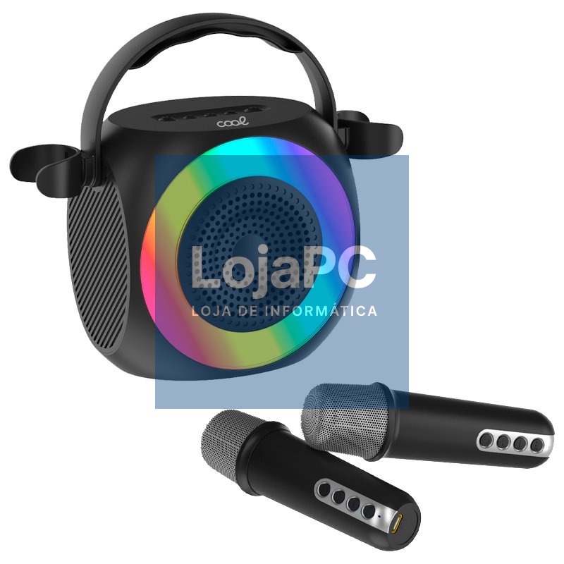 Universal Bluetooth Music Speaker 6W COOL Mini Karaoke Party + 2 Microphones Black — imagem 2