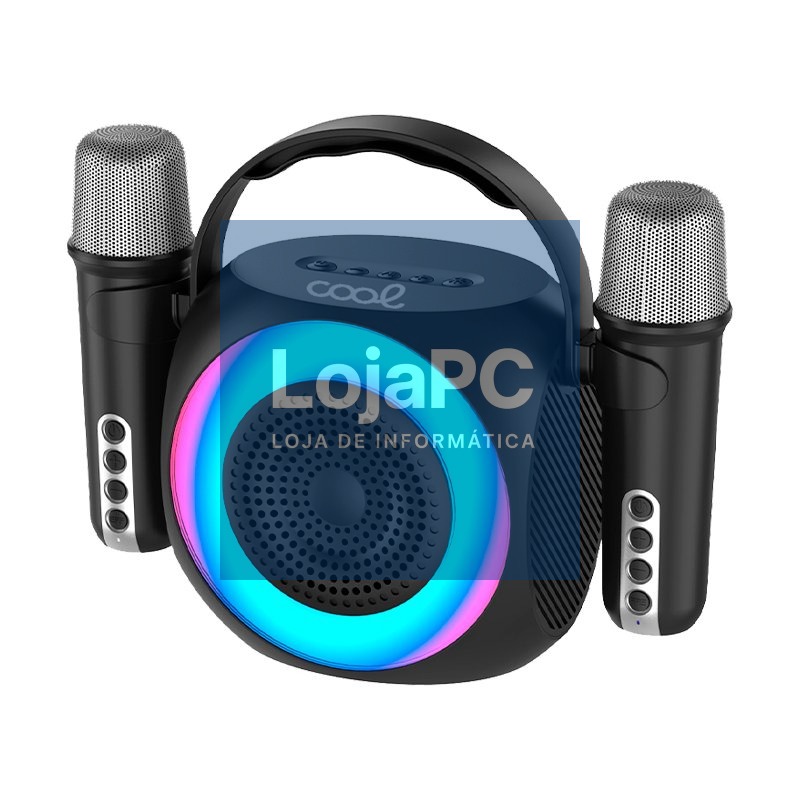 Universal Bluetooth Music Speaker 6W COOL Mini Karaoke Party + 2 Microphones Black