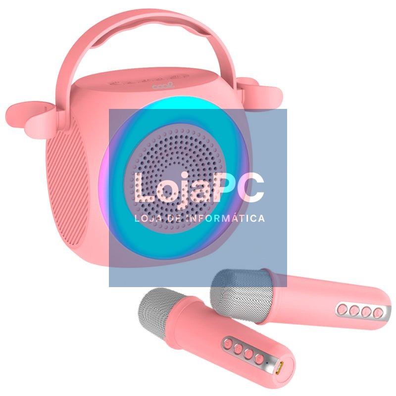 Universal Bluetooth Music Speaker 6W COOL Mini Karaoke Party + 2 Microphones Pink — imagem 2
