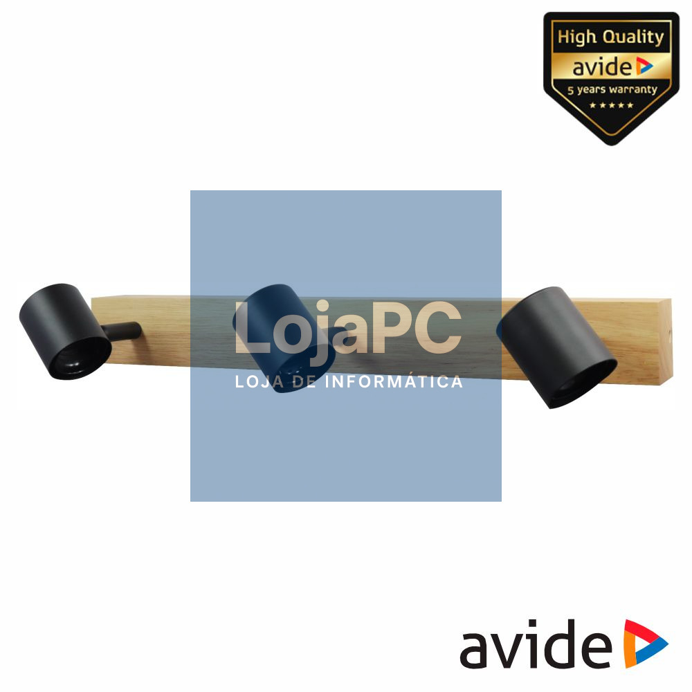 Candeeiro LED Teto/Parede IP20 Castanho/Preto AVIDE