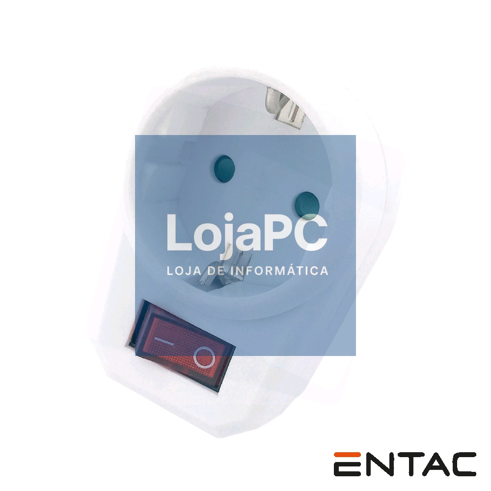 Tomada Elétrica c/ 1 Saída Interruptor Branco ENTAC