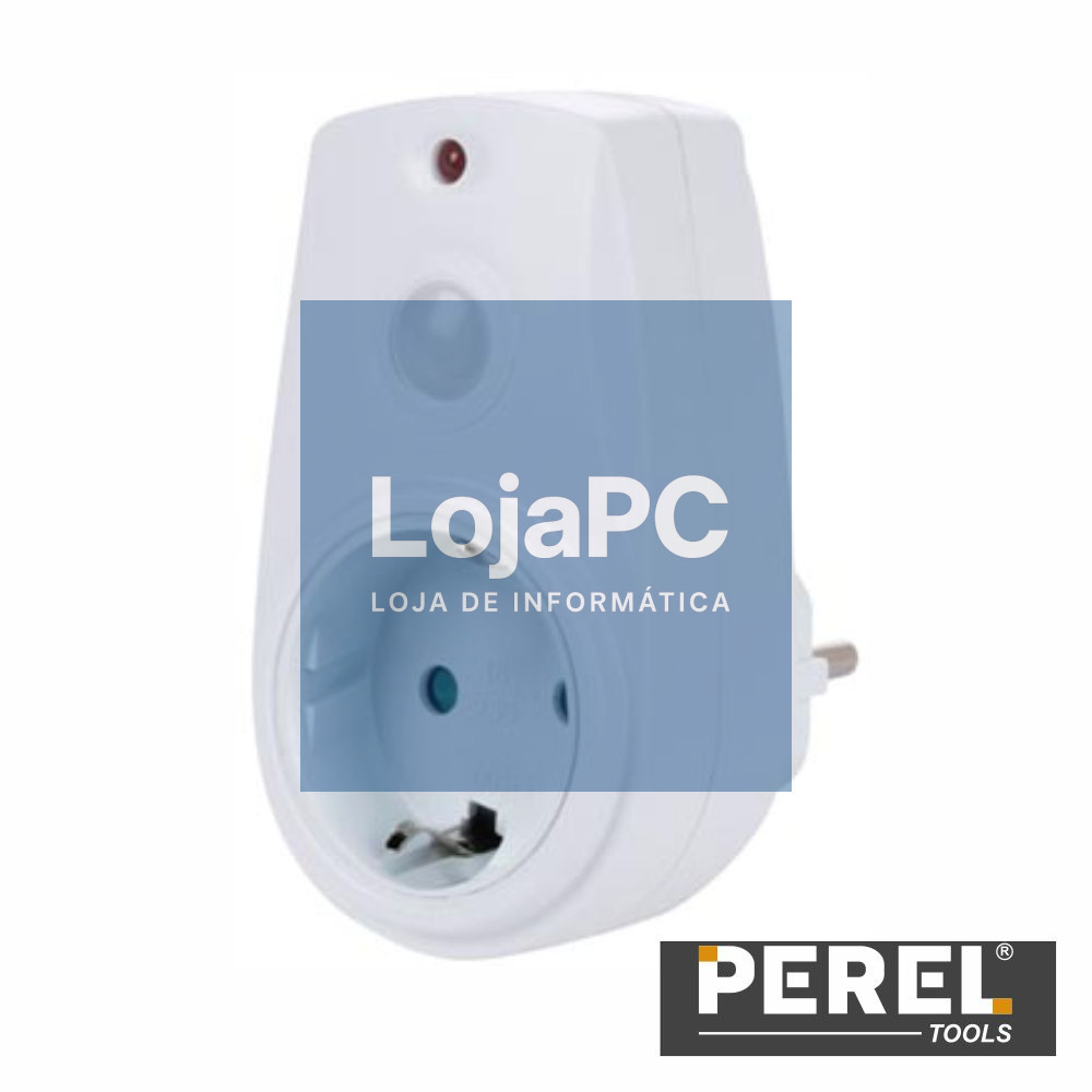 Ficha Elétrica Adaptadora 1x Schuko C/ Sensor Crepuscular