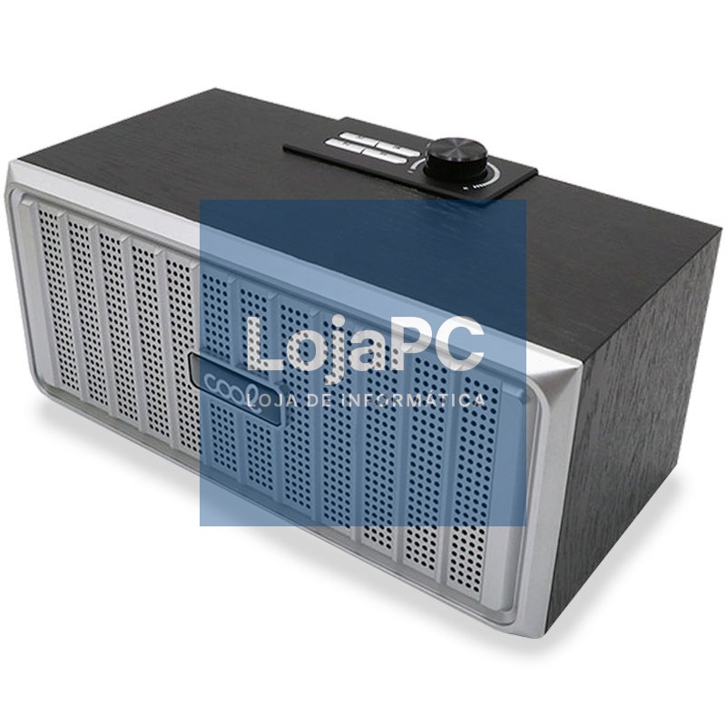 Universal Bluetooth Music Speaker Brand COOL Retro (20W) Wood Black Front Silver — imagem 2