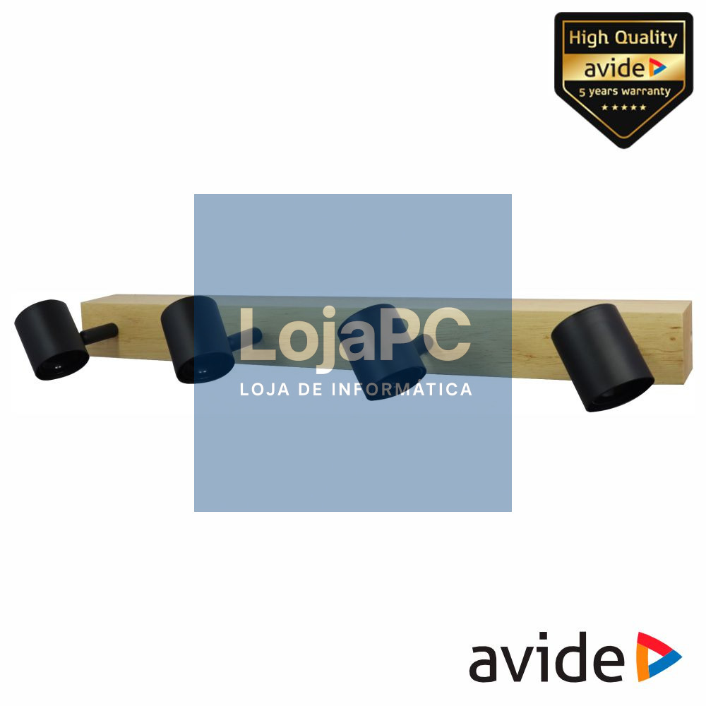 Candeeiro LED Teto/Parede IP20 Castanho/Preto AVIDE