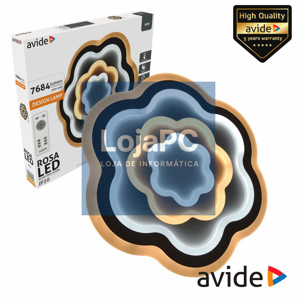 Candeeiro Teto/Parede LED 90W 3000K-4000K-6400K AVIDE