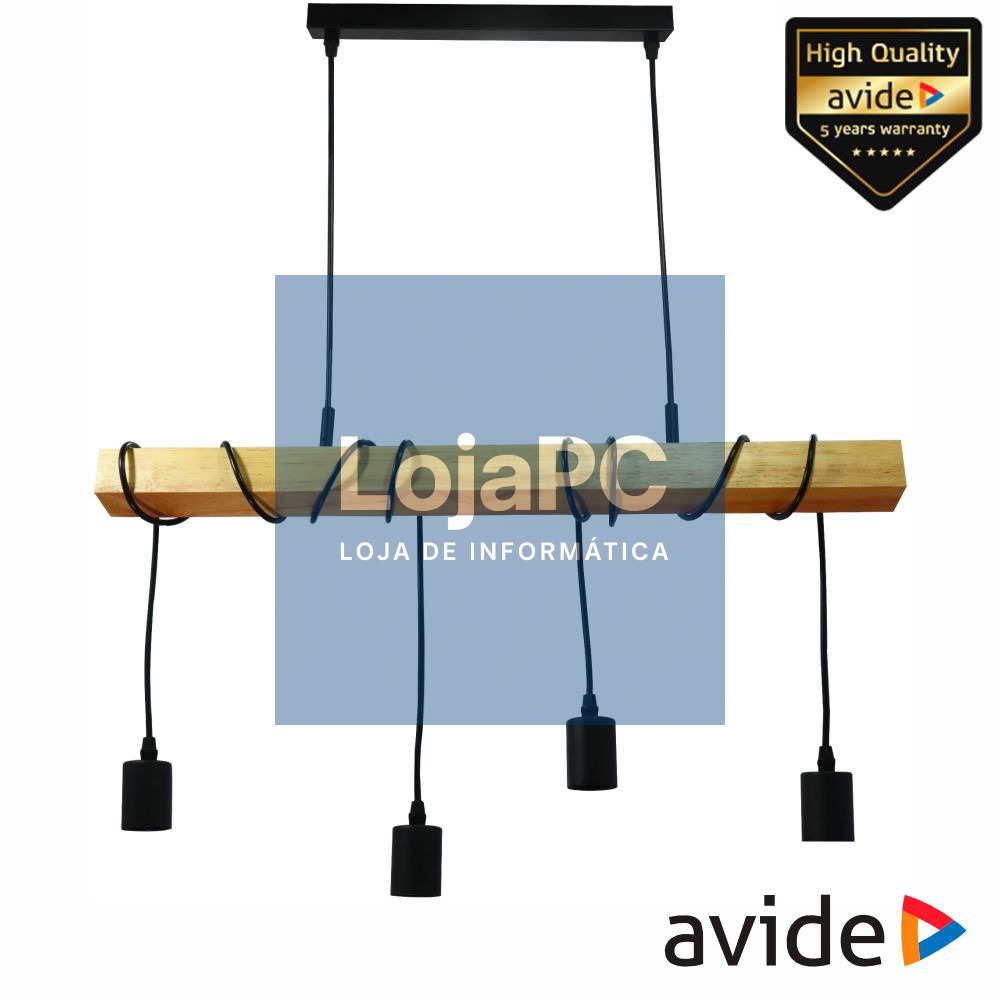 Candeeiro LED Teto/Parede IP20 Castanho/Preto AVIDE